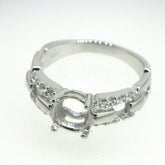 Sterling Silver Semi Mount Ring Setting Round RD 7x7mm Topaz Interlock Chain - Syzjewelry